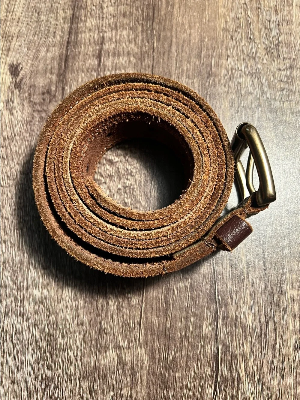 Tommy Hilfiger Brown Leather Men's Belt with Brass-Tone Buckle